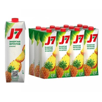 Нектар J7 Ананасовый с мякотью 0,97л