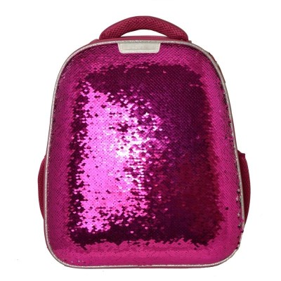 Ранец Basic Sparkle Pink,эргоном. спинка, двустор.пайетки фуксия/серебро