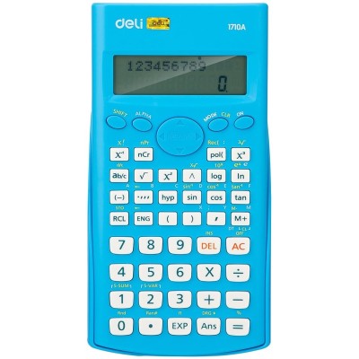 Калькулятор научный Deli E1710A 10+2-разрядный 240 функций 162x84x19 мм (синий, подходит для ЕГЭ)