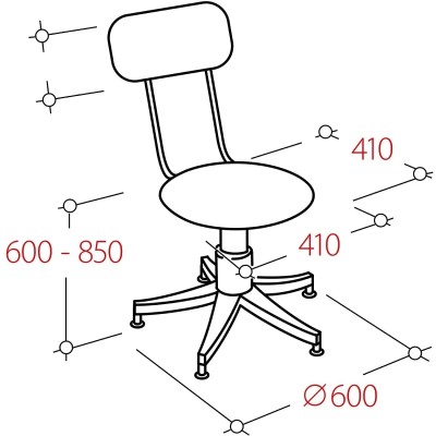 Кресло _табурет кассира UN_Solo gtsN3 ring base высокая база/кз чер v4