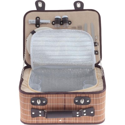 Корзина для пикника на 2 персоны с холодильным отдел, L40W32H17,5см, 800327