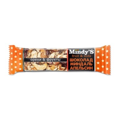 Батончик Mindy's с шоколадом/миндалём/апельсином (30 батончиков по 35 г)