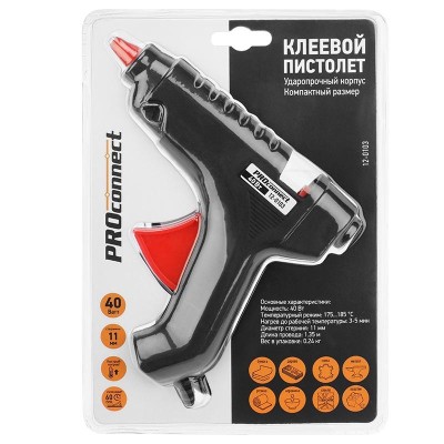 Пистолет клеевой ProConnect 40 Вт, 11 мм (12-0103)