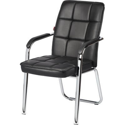Конференц-кресло BN_TQ_Echair-810 VPU кожзам черный, хром