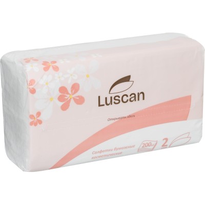 Салфетки косметические в пленке LUSCAN 2сл. 200 листов