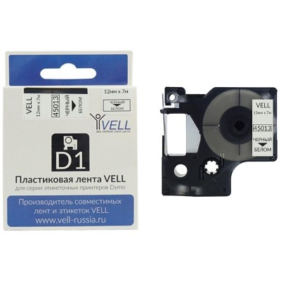 Картридж Vell VL-D-S0720530/45013 (12 мм, чер на бел) для LM (vell45013)