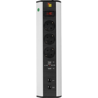 Блок розеток LANMASTER настольный LAN-WA-DC/3G+2UC+2C6