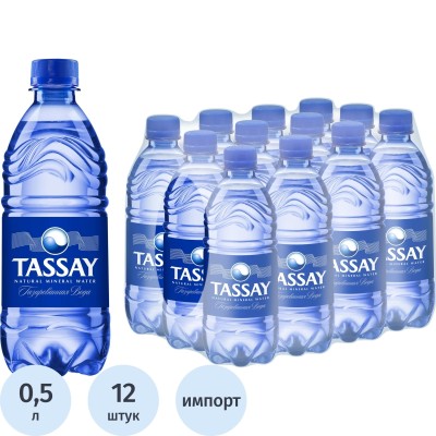 Вода минеральная TASSAY газированная пэт 0,5л